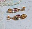 BO Glamour Scintillant mont&eacute;es avec cabochons et perles en Cristal, perles cubes octogonaux cristal &eacute;lectrolytique et clous d'oreilles en laiton dor&eacute;