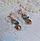 BO Glamour Scintillant mont&eacute;es avec cabochons et perles en Cristal, perles cubes octogonaux cristal &eacute;lectrolytique et clous d'oreilles en laiton dor&eacute;