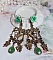 BO Green Palace cr&eacute;&eacute;es avec, des charms breloques, estampes, cabochons roses et pendants facett&eacute;s en verre