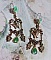 BO Green Palace cr&eacute;&eacute;es avec, des charms breloques, estampes, cabochons roses et pendants facett&eacute;s en verre