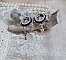 BO Grichou Steampunk avec cabochons verres, strass, howlite, breloques, estampes et clous d'oreilles