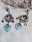 BO Infiniment Bleut&eacute; cr&eacute;&eacute;es avec cabochons verres, perles facett&eacute;es et perles Cristal Swarovski.