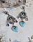BO Infiniment Bleut&eacute; cr&eacute;&eacute;es avec cabochons verres, perles facett&eacute;es et perles Cristal Swarovski.