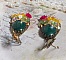 BO Jade Flowers cr&eacute;&eacute;es avec des cabochons ovales en Jade de Malaisie, des cristaux de Swarovski, perles en r&eacute;sine, des fleurs en verre avec des accessoires de qualit&eacute; 