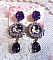 BO La Lavendi&egrave;re cr&eacute;&eacute;es avec des cabochons loupe, des cristaux PureCrystal, des cabochons en r&eacute;sine, des accessoires en plaqu&eacute; Or et en Laiton de couleur Bronze