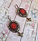 BO Loly Roses cr&eacute;&eacute;es avec des cabochons en r&eacute;sine, une cha&icirc;ne strass en Cristal avec des accessoires de couleur bronze