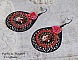 BO Look Coco avec cabochons repr&eacute;sentant une femme et son perroquet, cha&icirc;ne strass, roses en r&eacute;sine, pendentif filigran&eacute;ess et crochets d'oreilles en laiton Noir