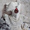 BO Look Coco avec cabochons repr&eacute;sentant une femme et son perroquet, cha&icirc;ne strass, roses en r&eacute;sine, pendentif filigran&eacute;ess et crochets d'oreilles en laiton Noir