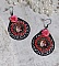 BO Look Coco avec cabochons repr&eacute;sentant une femme et son perroquet, cha&icirc;ne strass, roses en r&eacute;sine, pendentif filigran&eacute;ess et crochets d'oreilles en laiton Noir