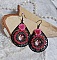 BO Look Coco avec cabochons repr&eacute;sentant une femme et son perroquet, cha&icirc;ne strass, roses en r&eacute;sine, pendentif filigran&eacute;ess et crochets d'oreilles en laiton Noir