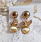  BO Lumi&egrave;re Opale White cr&eacute;&eacute;es avec perles verres, perles de gemme et clips en laiton dor&eacute;