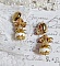  BO Lumi&egrave;re Opale White cr&eacute;&eacute;es avec perles verres, perles de gemme et clips en laiton dor&eacute;