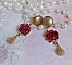 BO Lya Roses compos&eacute;es de breloques laitons, pendentifs avec roses m&eacute;tal, perles verres et clous en laiton