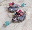 BO Mademoiselle Bluse Haute-Couture brod&eacute;es avec des Cristaux de Swarovski, des fleurs en verre de Boh&egrave;me, de la dentelle Grise et des rocailles