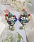 BO Majestueuses sur des estampes gouttes avec des cabochons, cristaux, fleurs clochettes, cabochons en r&eacute;sine, perles en verre et perles en Amazonite