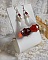 BO Marielle mont&eacute;es avec des pendants boules facett&eacute;es en Verre de boh&egrave;me, fleurs lucites Blanches, perles nacr&eacute;es en Cristal de Swarovski, rocailles couleur Bordeaux  et crochets Argent 925/1000