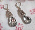 Boucles d'oreilles pendantes gouttes en cristal et argent 925.