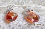 BO Merveilles Red Topaz avec des gouttes facett&eacute;es et des b&eacute;li&egrave;res gaufr&eacute;es de petit strass