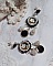 BO Mimichat Steampunk avec cabochons verres, strass, breloques &eacute;poxy, perles cristal Swarovski et clous argent