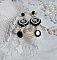 BO Mimichat Steampunk avec cabochons verres, strass, breloques &eacute;poxy, perles cristal Swarovski et clous argent