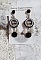 BO Mimichat Steampunk avec cabochons verres, strass, breloques &eacute;poxy, perles cristal Swarovski et clous argent