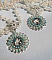 BO Moment de D&eacute;tente avec des cabochons en vere, cristaux : cabochons, cha&icirc;ne strass, cha&icirc;ne perl&eacute;e Turquoise, estampes et dormeuses