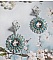 BO Moment de D&eacute;tente avec des cabochons en vere, cristaux : cabochons, cha&icirc;ne strass, cha&icirc;ne perl&eacute;e Turquoise, estampes et dormeuses