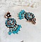 BO Monde des F&eacute;es cr&eacute;&eacute;es avec cabochon verre, estampes laiton et perles Cristal Swarovski