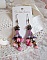 BO M&eacute;tamorphose Fantaisie, boutons de roses sauvages &agrave; laquelle s&rsquo;ajoute perles Cristal, fleurs trompettes peintes &agrave; la main aux couleurs de l&rsquo;&eacute;t&eacute;, perles verre et calottes mont&eacute;s sur crochets Laiton