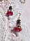 BO Myst&egrave;res d&rsquo;Antan mont&eacute;es avec fleurs r&eacute;sines, breloques gouttes, Quartz Rose et crochets argent 925
