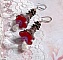 BO Myst&egrave;res d&rsquo;Antan mont&eacute;es avec fleurs r&eacute;sines, breloques gouttes, Quartz Rose et crochets argent 925