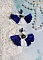BO Navy Blue and White mont&eacute;es avec pompons, breloques &eacute;maill&eacute;es, puces argent 925/1000 et cristaux