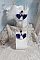 BO Navy Blue and White mont&eacute;es avec pompons, breloques &eacute;maill&eacute;es, puces argent 925/1000 et cristaux