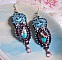 BO Na&Icirc;ade avec des cabochons en turquoise, des strass, des rocailles et du cuir vachette Camel