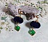 BO Nuit de folies mont&eacute;es avec pompons ronds, pendentifs &eacute;poxy, perles aventurine, dormeuses laiton
