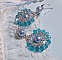 BO  Ode Bleu et Argent avec rocailles, perles rondes nacr&eacute;es en Cristal, perles en Verre et crochets en Argent 925