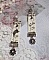 BO Oiseau Noir et Blanc avec un ruban imprim&eacute; d&rsquo;un oiseau Noir sur branches, orn&eacute; d&rsquo;une cha&icirc;ne strass Noir/Argent&eacute; avec des cabochons ronds Crystal AB et breloques &eacute;maill&eacute;es sur dormeuses en Laiton