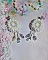 BO Nuages Blancs brod&eacute;es avec Nacre, Jade, rocailles, cuir et perles cristal Swarovski