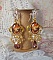 BO Paris repr&eacute;sentant une jeune femme &agrave; Paris, orn&eacute; d&rsquo;une cha&icirc;ne strass Cristal/Dor&eacute; avec des breloques, des pendants ovales Blush Rose, mont&eacute;s sur des crochets en plaqu&eacute; Or. Paris en mode vintage.
