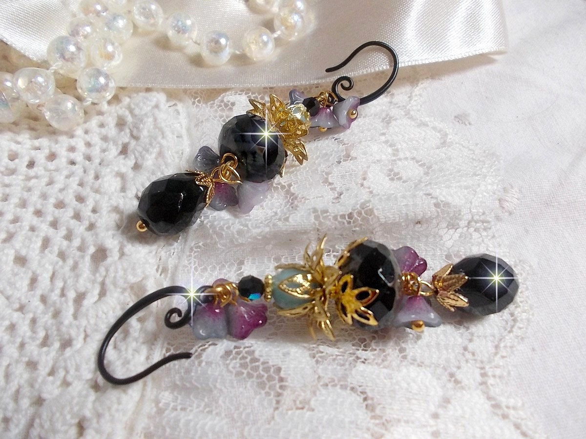 BO Paris et Ritournelles mont&eacute;es avec perles cristal, perles verre et pierres de gemme