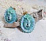 BO Parisienne brod&eacute;es avec cabochons r&eacute;sines, rocailles verres, sequins et clips en laiton