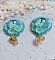 BO Parisienne brod&eacute;es avec cabochons r&eacute;sines, rocailles verres, sequins et clips en laiton