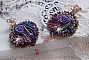 BO La Passionn&eacute;e de Venise brod&eacute;es avec un ruban de soie Purple, des Cristaux de Swarovski et des rocailles Miyuki