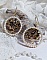 Boucles d'oreilles Arbre de Vie avec perles noires et nacrées.