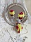 Boucles d'oreilles fleurs en mousseline de soie et perles.