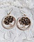 Boucles d'oreilles Arbre de Vie en perles noires et nacrées.