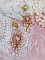 BO Pleasures Pink cr&eacute;&eacute;es avec cabochons verres, accessoires laiton et perles Cristal Swarovski