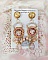 BO Pleasures Pink cr&eacute;&eacute;es avec cabochons verres, accessoires laiton et perles Cristal Swarovski