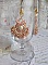 BO Poudre de Riz brod&eacute;es avec des cabochons ronds orn&eacute;es de petites perles rondes nacr&eacute;es en Cristal de Swarovski, perles plates satin&eacute;es et rocailles &agrave; laquelle s'ajoute des crochets en Laiton