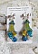 Boucles d'oreilles fleurs acryliques, perles Swarovski et nœuds argentés.
